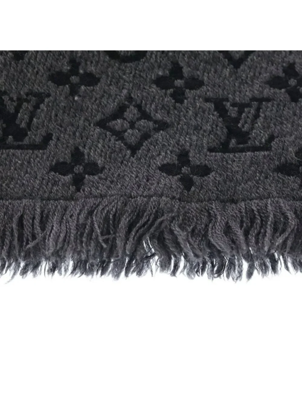 Louis Vuitton Echarpe Monogram Classic Anthracite Scarf Shawl Black